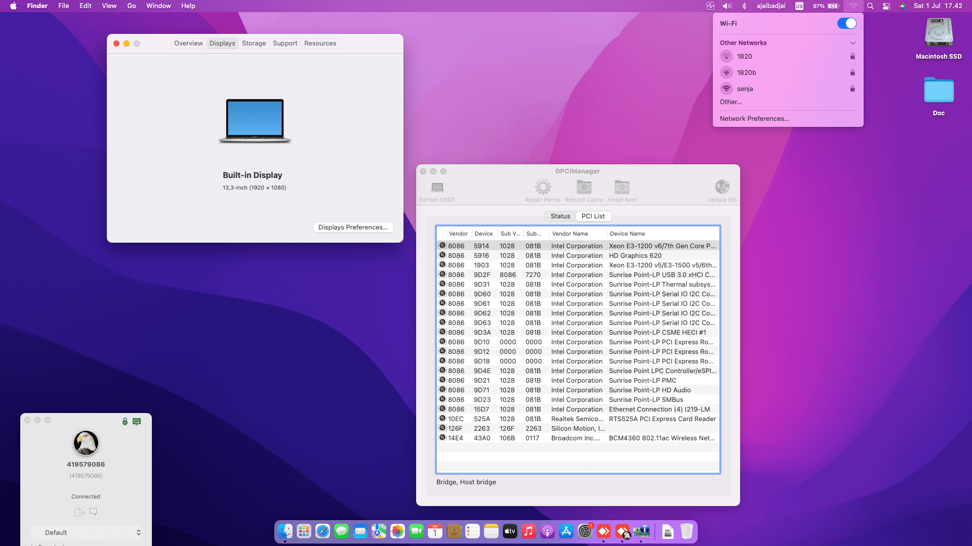 Dell Latitude 7390 8th [KabyLake R   Intel UHD 620 + I2C]   OpenCore 1